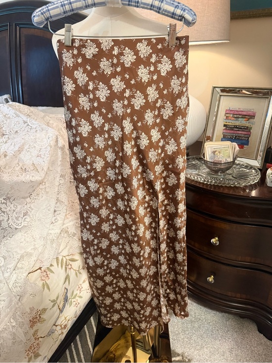 Altar'd State Dresses & Skirts - Altar'd State Brown Floral Slip Skirt with Cream Print